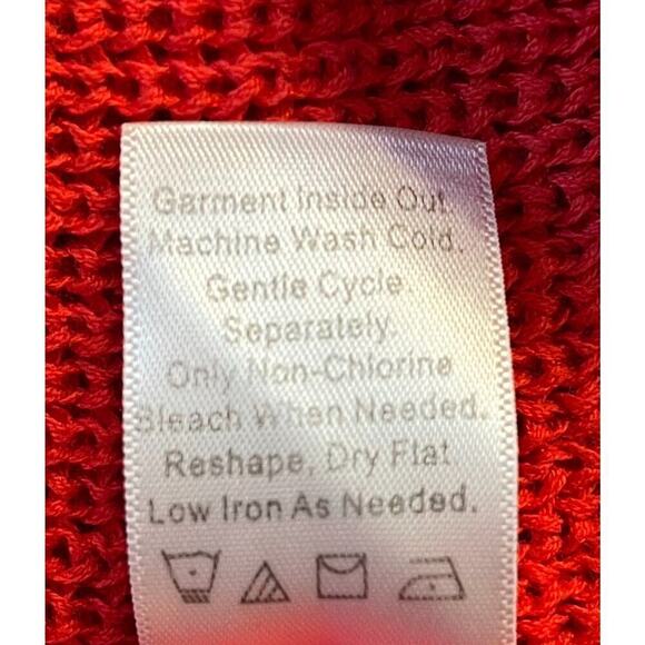 Coldwater Creek Sweater Womens Sz 1X Red Knit Oversized Long Sleeve Pullover - Picture 9 of 9